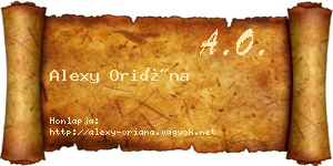 Alexy Oriána névjegykártya